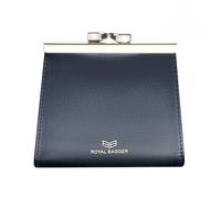 Royal Bagger Kiss Lock RFID Tarjetero para Mujer, Carteras Cortas de Cuero Genuino de Vaca, Monedero Vintage de Moda 3242 (Negro)