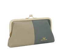 Royal Bagger RFID Bloqueo Genuino Cuero De Vaca Embrague Monedero para Mujer, Elegante Cartera De Noche con Bloqueo De Beso, Soporte para Teléfono 2868 (Verde Gris)