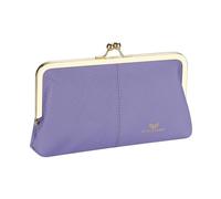 Royal Bagger RFID Kiss Lock Cartera, Color Sólido Multi-Tarjeta Ranuras Titular De La Tarjeta, Cuero De Vaca Genuino Embrague Monederos para Las Mujeres 1468 (Morado Claro)