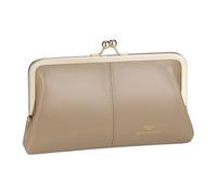 Royal Bagger RFID Kiss Lock Cartera, Color Sólido Multi-Tarjeta Ranuras Titular De La Tarjeta, Cuero De Vaca Genuino Embrague Monederos para Las Mujeres 1468 (Albaricoque (2468))