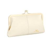 Royal Bagger RFID Kiss Lock Cartera, Color Sólido Multi-Tarjeta Ranuras Titular De La Tarjeta, Cuero De Vaca Genuino Embrague Monederos para Las Mujeres 1468 (Blanco)