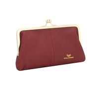 Royal Bagger RFID Kiss Lock Cartera, Color Sólido Multi-Tarjeta Ranuras Titular De La Tarjeta, Cuero De Vaca Genuino Embrague Monederos para Las Mujeres 1468 (Rojo)