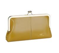 Royal Bagger RFID Kiss Lock Cartera, Color Sólido Multi-Tarjeta Ranuras Titular De La Tarjeta, Cuero De Vaca Genuino Embrague Monederos para Las Mujeres 1468 (Amarillo (2468))