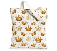 Royal - Bolsa de lona para mujer, elegante, con salpicaduras doradas, lavable, reutilizable, para uso diario, ideas para viajes de compras, oficina, biblioteca, casual, 13 x 15 pulgadas