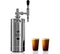 Royal Brew Sistema de kit de barril casero para cafetera Nitro cerveza fría (acero inoxidable 128 oz)