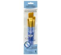Royal Brush Crafter's Choice Gold Taklon - Juego de 3 brochas angulares, tamaño pequeño a mediano