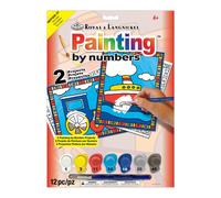 Royal Brush My First Paint by Number Kit 875 by 11375Inch Train and Boat 2pkg