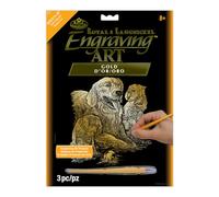 Royal Brush, Natural, Cuccioli & foglia D'oro incisione Art Kit 8"X 10"-Golden Retriever