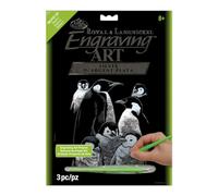 Royal Brush Silver Foil Engraving Art Kit 8"X10"-Penguins 2