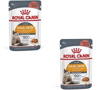 Royal Canin Hair & Skin Care Gravy | Paquete Doble | 2 x 12 x 85 g | Alimento Completo para Gatos Adultos | Trozos Finos en Salsa | Puede contribuir a un Pelo Sano