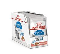 Royal Canin Indoor Sterilised en salsa | 12 x 85 g | Alimento completo para gatos adultos que viven en interior | Para gatos esterilizados | Bocaditos en salsa