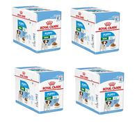ROYAL CANIN Mini Puppy | Paquete de 4 | 4 x 12 x 85 g | Comida húmeda para Cachorros de Razas pequeñas | hasta 10 Meses de Edad | Trozos Finos en Salsa | Textura Suave para Dientes de Leche
