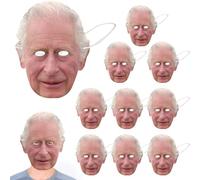 Royal Card Face - Juego de piezas de portada oficial de caras de coronación, material suave y realista para el evento de celebración del rey | Suministros de festivales callejeros sin