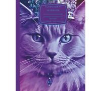 Royal Cat Purple Vintage Style Composition Book: Pet Portrait, 120 Cream Paper Pages, College Ruled