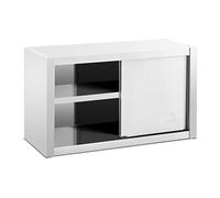 Royal Catering Armario de Pared Mueble En Acero Inoxidable RCSSWC-100X45-S (100 x 45 x 60 cm, 600 kg, 3 Niveles, con Puertas correderas)