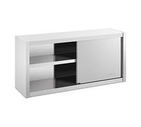 Royal Catering Armario de Pared Mueble En Acero Inoxidable RCSSWC-120X45-S (120 x 45 x 60 cm, 600 kg, 3 Niveles, con Puertas correderas)