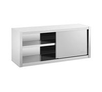 Royal Catering Armario de Pared Mueble En Acero Inoxidable RCSSWC-140X45-S (140 x 45 x 60 cm, 600 kg, 3 Niveles, con Puertas correderas)
