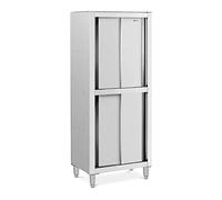 Royal Catering Armario en Acero Inoxidable para Vajilla RCDC-80 (Dimensiones: 800 x 500 x 1800 mm, 4 puertas correderas, 3 estantes)