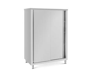 Royal Catering Armario para vajilla de acero inoxidable, 120 x 70 x 180 cm, 3 compartimentos, 2 cajones, fácil montaje, patas ajustables en altura, armario alto