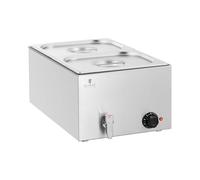 Royal Catering Baño María Profesional para Hostelería RCBM_GN1/2 (Potencia: 600 W, Cantidad de contenedores GN: 2, Volumen total: 2 x 8,9 L)