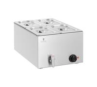Royal Catering Baño María Profesional para Hostelería RCBM_GN1/4 (Potencia: 600 W, Cantidad de contenedores GN: 4, Volumen total: 4 x 4 L)