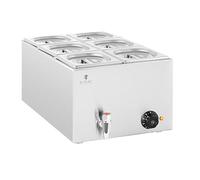 Royal Catering Baño María Profesional para Hostelería RCBM_GN1/6 (Potencia: 600 W, Cantidad de contenedores GN: 6, Volumen total: 6 x 3 L)