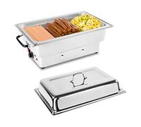 Royal Catering Calentador de buffet Chafing Dish RCCD-1/1-100-ES-E (1600 W, Profundidad recipiente: 100 mm, 13,3 litros, 5 niveles de temperatura, Recipiente GN 1/1 incl.)