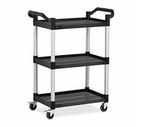 Royal Catering Carro De Servicio Carrito para Hostelería RC-PSTB3800 (3 estantes de 63 x 40 cm, Capacidad de Carga: 90 kg, Color Negro)