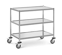 Royal Catering Carro de Servicio Carrito para Hostelería RC_SSTWH_01 (Capacidad de carga: 60 kg, Distancia entre bandejas: 600 mm, Dimensiones de la bandeja: 82 x 50 cm)