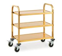 Royal Catering Carro de Servicio Carrito para Hostelería RCSW 2.1G (300 kg de Capacidad de Carga, Distancia Entre bandejas: 220 mm)
