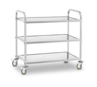 Royal Catering Carro de Servicio de Postre Cocina con Ruedas 3 bandejas RCSW 3 (101 x 55 x 96,5 cm, Capacidad de Carga: 480 kg, Grosor de los estantes 3 cm)