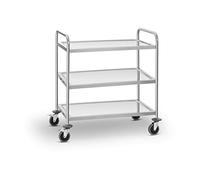 Royal Catering Carro De Servicio En Acero Inoxidable Camarera RCSW-3SQ2 (3 estantes, Distancia Entre estantes: 25 cm, Capacidad de Carga Total hasta 150 kg