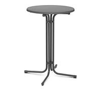 Royal Catering Come-De Pie Comer De Pie Mesa Alta Bistrot Bistro Bar Redondo RC-BIS70FG (Ø 70 cm, Altura de 110 cm, Plegable, Patas Ajustables, Acero Y Contrachapado Recubierto De Plástico, Gris)