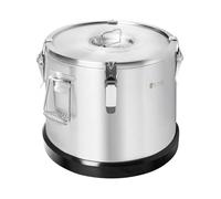 Royal Catering Contenedor aislado Acero Inoxidable Contenedor aislado Inox. RC-TFT15 (Capacidad: 15 L, Doble pared con aislamiento, Tapa con cierre tensor)