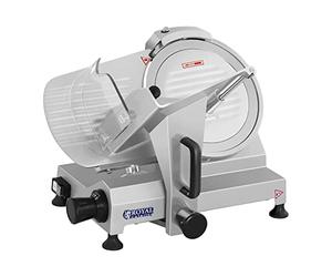 Royal Catering Cortadora De Fiambre RCAM-250 (48 x 38 x 37 cm, 150 W, Espesor de corte 0-12 cm, Tamaño de la cuchilla Ø 250 mm, Unidad de afilado, Acero inoxidable)