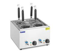 Royal Catering Cuece-pastas Cocedor de Pasta para Hostelería RC-0042 (4 cestas, Potencia: 3.000 W, Rango de temperatura: 30-110 °C)