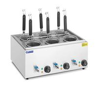Royal Catering Cuece-pastas Cocedor de Pasta para Hostelería RC-PM006 (6 cestas, Potencia: 3.000 W, Rango de temperatura: 30 - 110 °C)