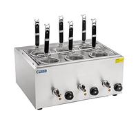 Royal Catering Cuece-pastas con 6 Cestas Cocedor Para Hostelería RCNK-6 (Dimensiones: 50,7 x 60,5 x 50 cm, 3 x 1.000 watt, 3 x 4 Litros)