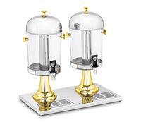 Royal Catering Dispensador De Zumo y Bebidas Frías RCSD-2G (Plástico y acero inoxidable, Capacidad: 2 x 8 L, Contenedores: Ø 22 cm, Sistema de enfriamiento)