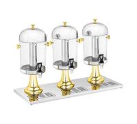 Royal Catering Dispensador De Zumo y Bebidas Frías RCSD-3G (Plástico y acero inoxidable, Capacidad: 3 x 8 L, Contenedores: Ø 22 cm, Sistema de enfriamiento)