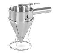 Royal Catering Embudo para Salsas Dosificador Profesional RCSD-12 (Fabricado en acero inoxidable, Capacidad: 1,2 L, Boquillas de 8 mm)