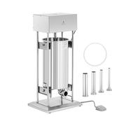Royal Catering Embutidora Eléctrica de 25 con 4 Tubos de Llenado Incluidos Pedal Máquina de embutir Embutidora de chorizo eléctrica Embutidor profesional