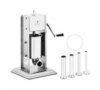 Royal Catering Embutidora Manual Vertical Máquina De Embutira RCWV-3L (Capacidad de llenado: 3 L, Cilindro: Ø 14 cm, Incluye 4 tubos de llenado, 2 velocidades)