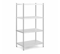 Royal Catering Estantería De Metal Estante Metálico RCER-10060 (Dimensiones: 100 x 60 x 180 cm, Hasta 200 kg, 4 estantes, Acero inoxidable)