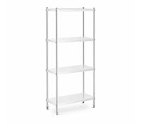 Royal Catering Estantería De Metal Estante Metálico RCER-8040 (Dimensiones: 80 x 40 x 180 cm, hasta 200 kg, 4 estantes, Acero Inoxidable)