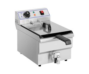 Royal Catering Freidora Eléctrica 1 x 10 Litros RCEF-10EH (3200 Watt, Grifo De Vaciado, Ajuste Automático De Temperatura)
