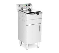 Royal Catering Freidora Eléctrica Profesional para Hostelería 400 V (Volumen: 16 L, 5000 W, Con grifo de vaciado y mueble bajo)