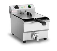 Royal Catering Freidora Eléctrica Profesional RCEF-13EHB (3.200 Watt, Temperatura: 50-200 °C, Con Zona Fría y Grifo De Vaciado, 13 Litros)