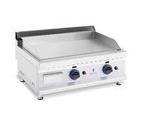 Plancha fry top doble de gas - 60 x 40 cm - Lisa - 2 x 3.100 W - Gas natural - 20 mbar | Royal Catering