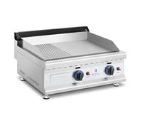 Royal Catering Fry Top de Gas Doble para Cocina Parrilla Profesional RC-GGHR600 (60 x 40 cm, Lisa/ondulada, 2 x 3.100 W, Gas natural)